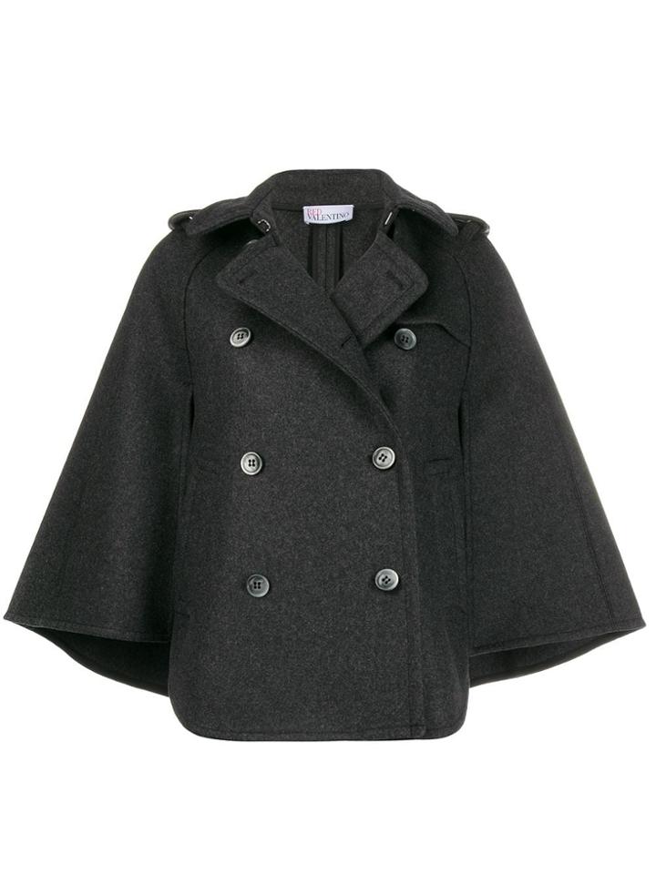 Red Valentino Double Breasted Cape - Grey