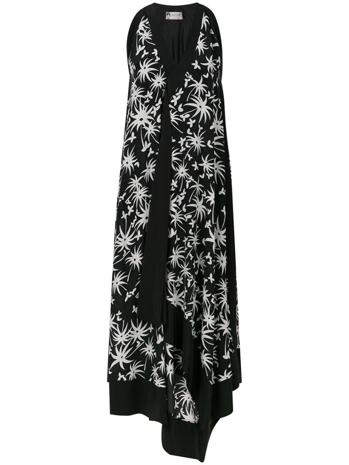 Lanvin Printed Trapeze Dress - Black