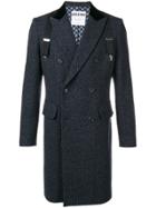 Moschino Overall Tweed Coat - Blue