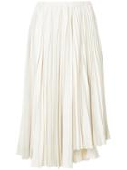 Estnation Asymmetric Pleated Skirt - White