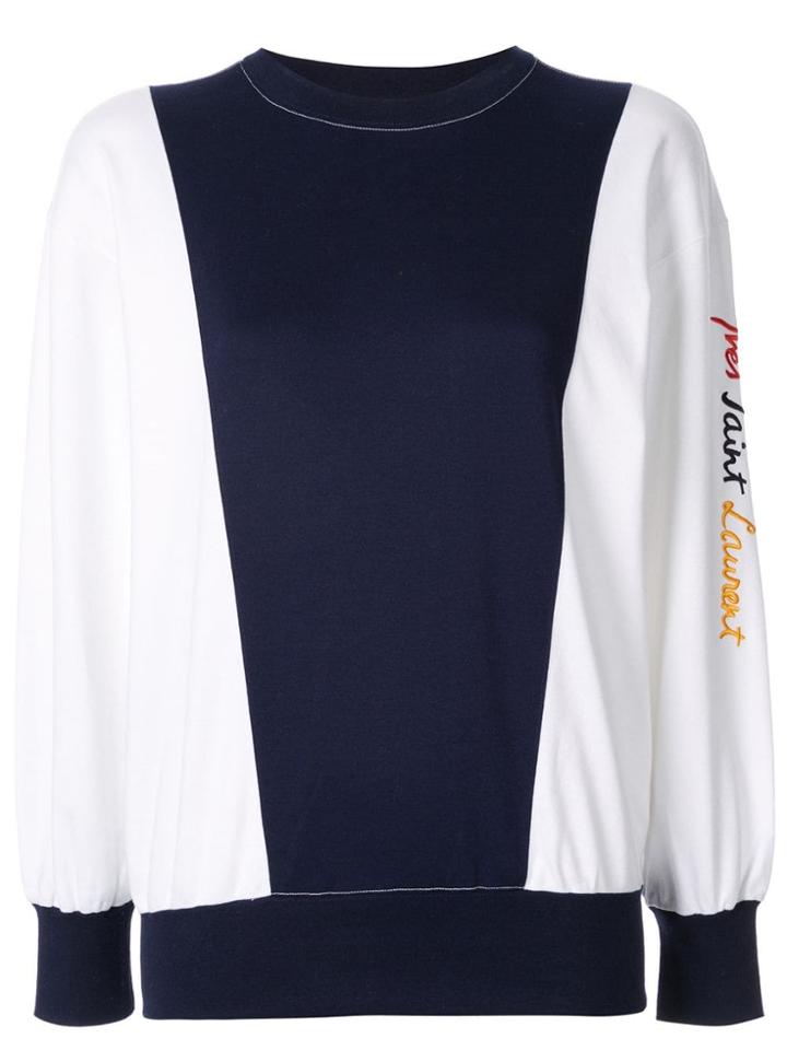 Yves Saint Laurent Vintage Colour-blocked Sweatshirt - White