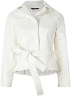 Maison Margiela Cracked Print Jacket, Women's, Size: 40, White, Leather/viscose