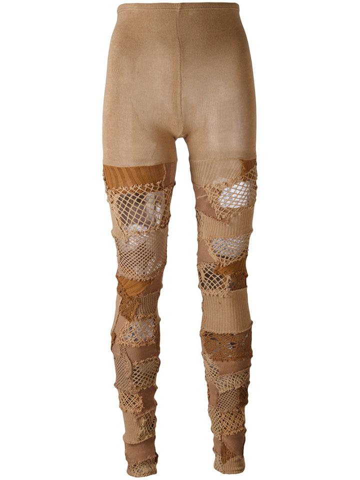 Junya Watanabe Comme Des Garçons - Patchwork Trousers - Women - Cotton/acrylic/nylon/wool - S, Women's, Brown, Cotton/acrylic/nylon/wool