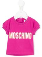 Moschino Kids Logo Print T-shirt, Girl's, Size: 18-24 Mth, Pink/purple