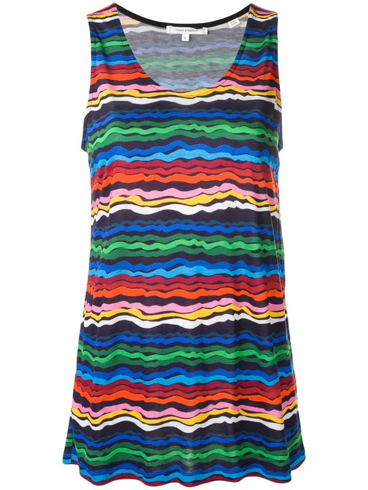 Chinti & Parker Rainbow Waves Tank Top - Blue