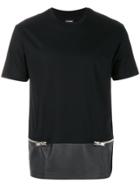 Les Hommes Zip Embellished T-shirt - Black