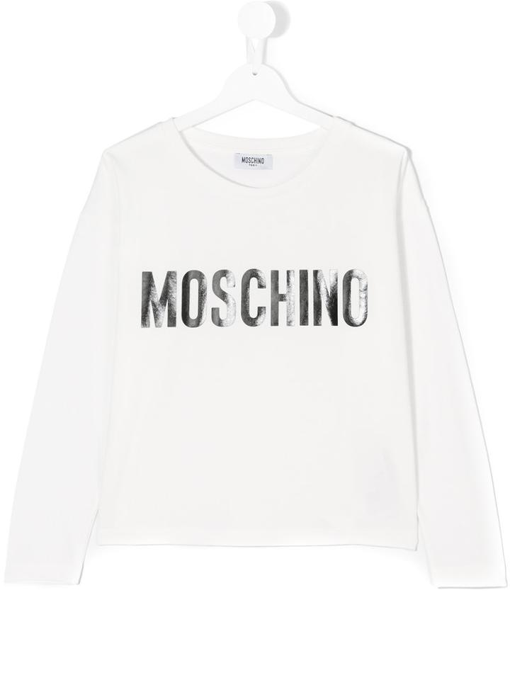 Moschino Kids - Logo Long Sleeve T-shirt - Kids - Cotton/spandex/elastane - 14 Yrs, White