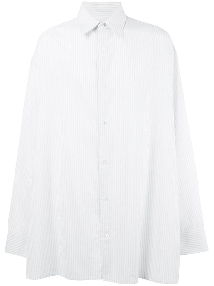 Raf Simons Large Striped Shirt, Men's, Size: 50, White, Cotton