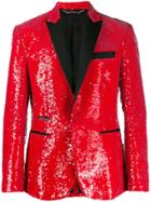 Philipp Plein Sequinned Formal Blazer - Red