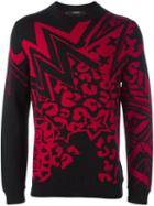 Sibling 'grandmaster Flash' Jacquard Jumper, Men's, Size: Medium, Black, Rayon/nylon
