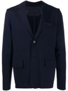 Prada Single Breasted Embroidered Blazer - Blue