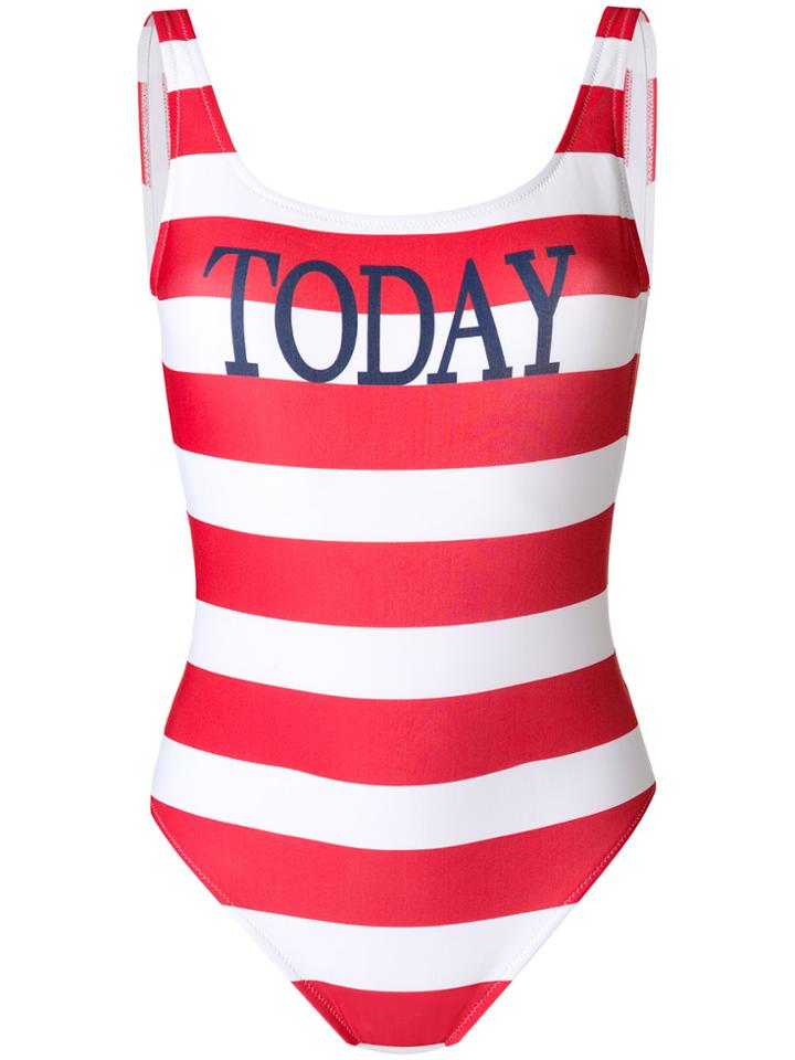 Alberta Ferretti Striped Swimsuit - Red
