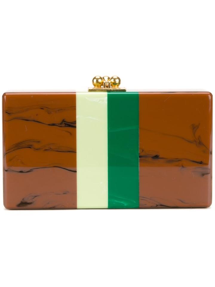 Edie Parker 'jean Vintage Stripe' Clutch, Women's, Brown