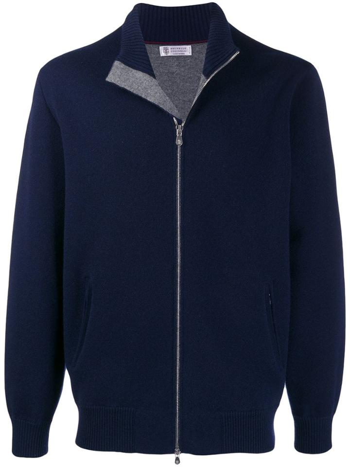 Brunello Cucinelli Zipped Bomer Jacket - Blue