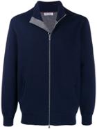 Brunello Cucinelli Zipped Bomer Jacket - Blue