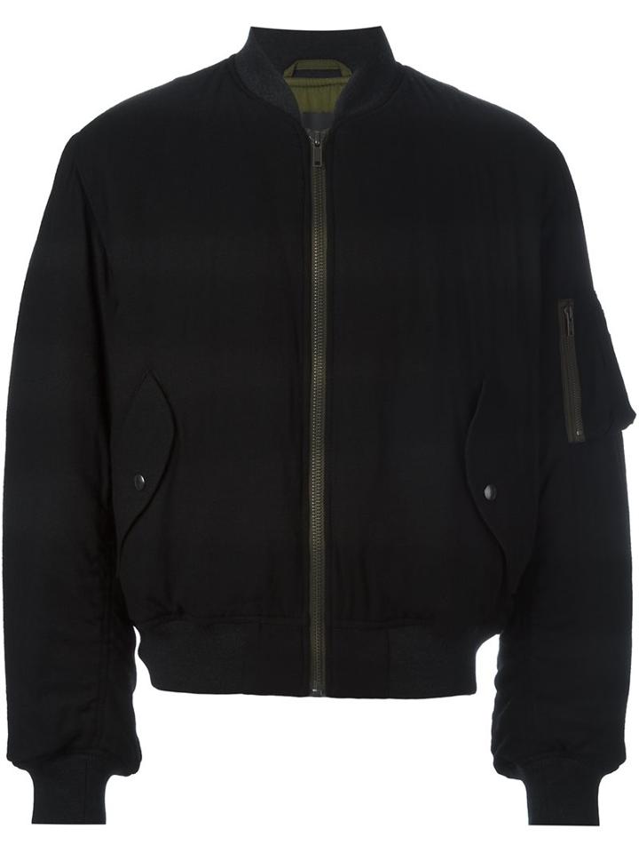 Haider Ackermann Multi Pocket Bomber Jacket, Men's, Size: Large, Black, Cotton/polyester/rayon/virgin Wool