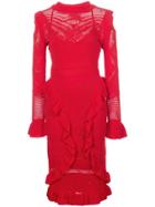 Alexis Sivan Crochet Midi Dress - Red
