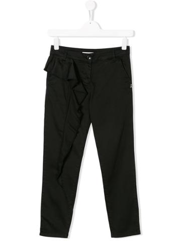 Patrizia Pepe Junior Teen Ruffle-trimmed Trousers - Black