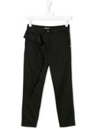 Patrizia Pepe Junior Teen Ruffle-trimmed Trousers - Black