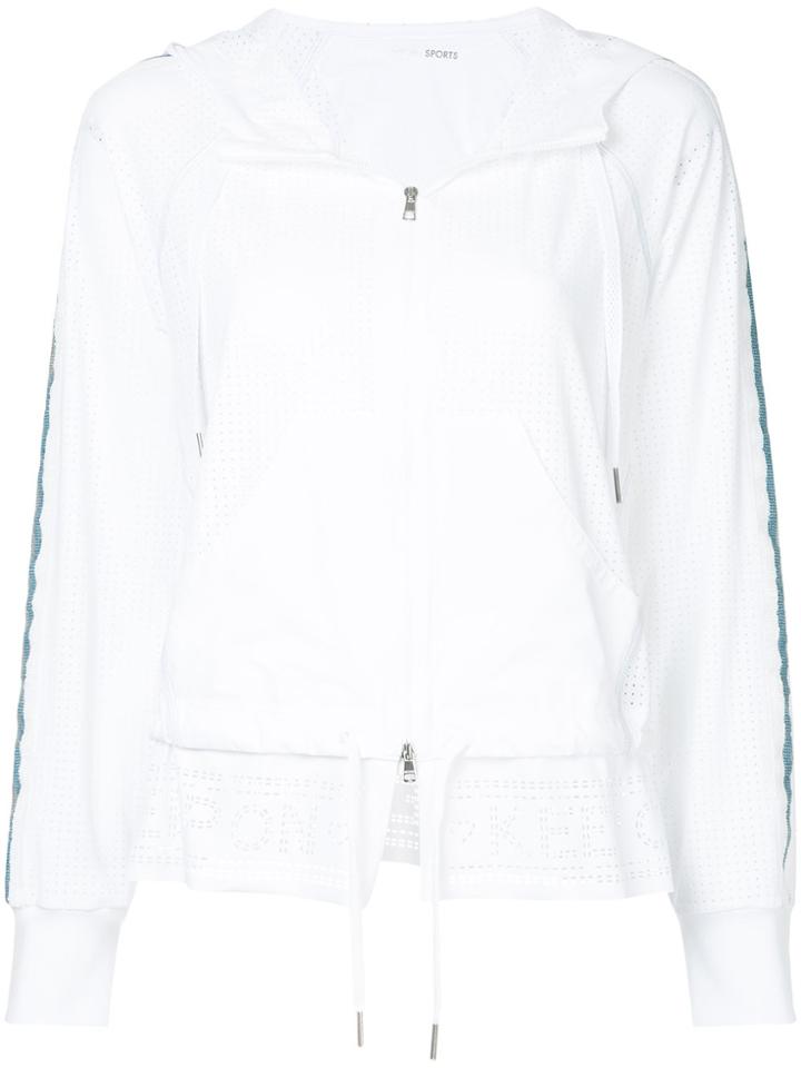 Marc Cain Zipped Longsleeved Hoodie - White