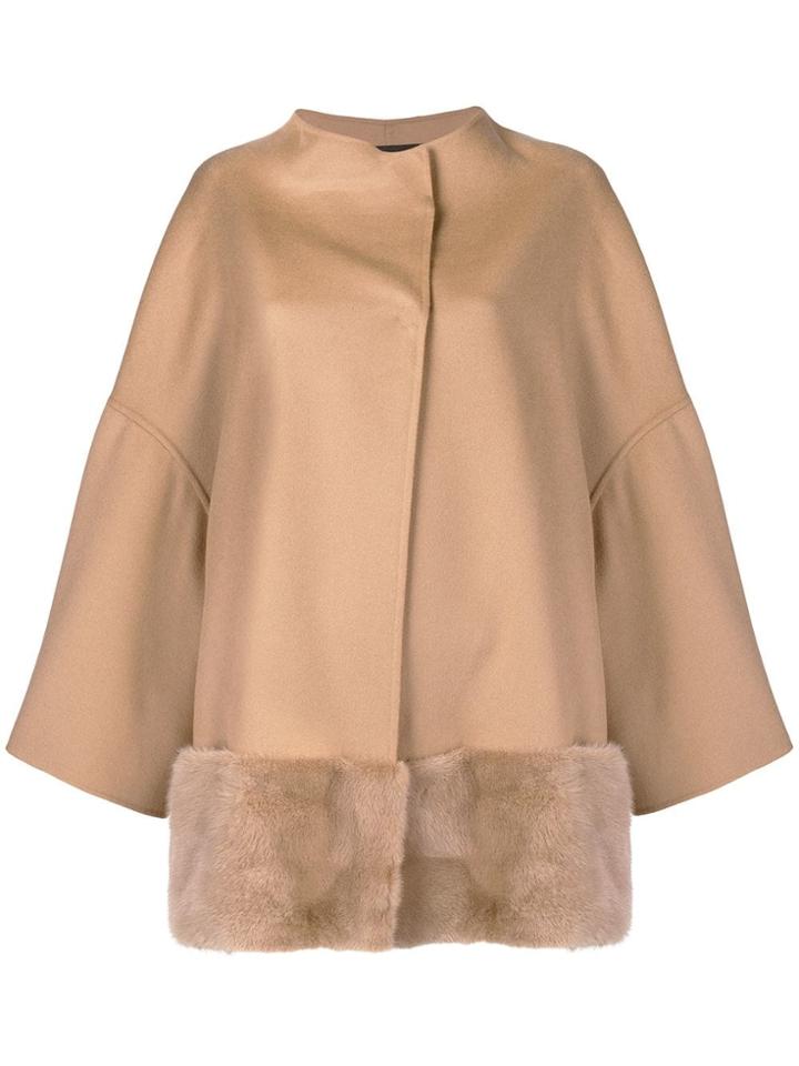 S.w.o.r.d 6.6.44 Fur-trimmed Coat - Nude & Neutrals
