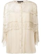Alberta Ferretti Layered Lace Blouse - Brown