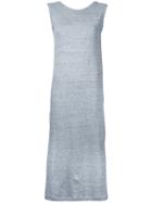 Sleeveless Side-slit Dress - Women - Cotton - 38, Grey, Cotton, Estnation
