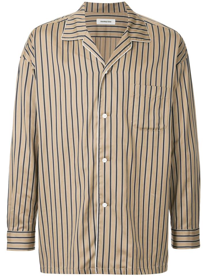 Monkey Time Striped Shirt - Brown