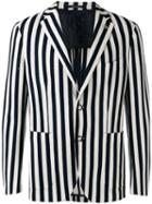 Tagliatore - Striped Blazer - Men - Cotton/cupro - 50, White, Cotton/cupro