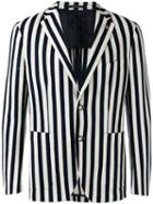 Tagliatore - Striped Blazer - Men - Cotton/cupro - 50, White, Cotton/cupro