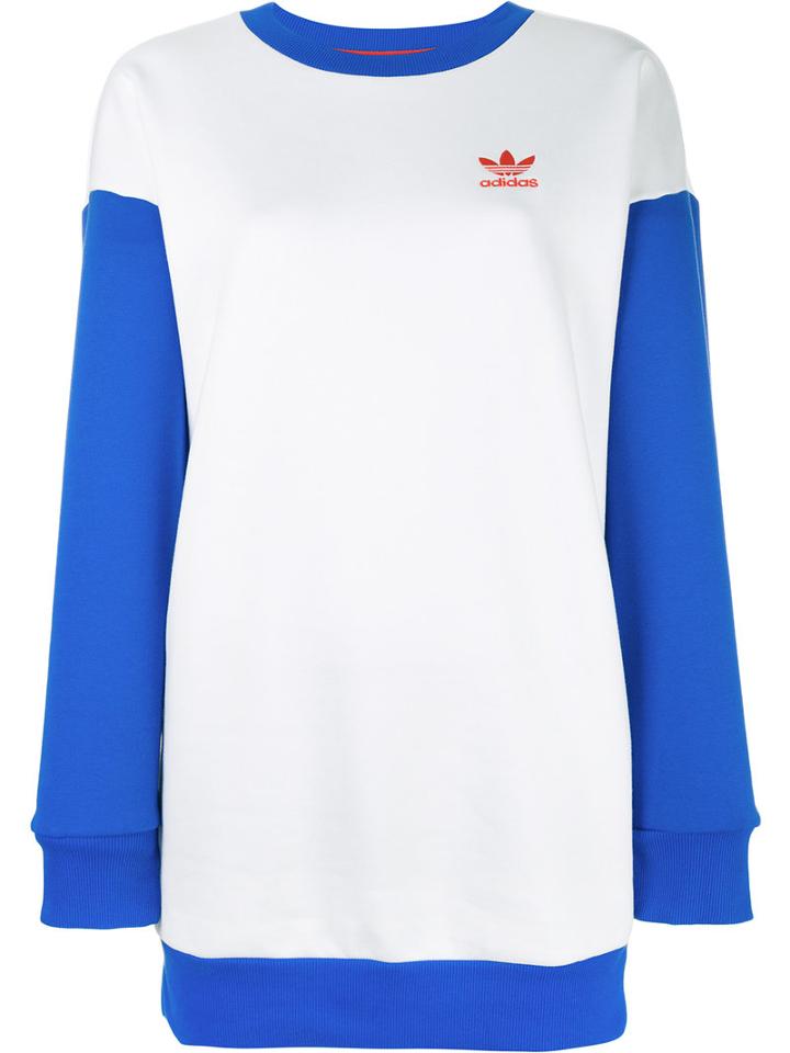 Adidas Originals Printed Oversized Sweatshirt, Women's, Size: 44, White, Cotton/polyester