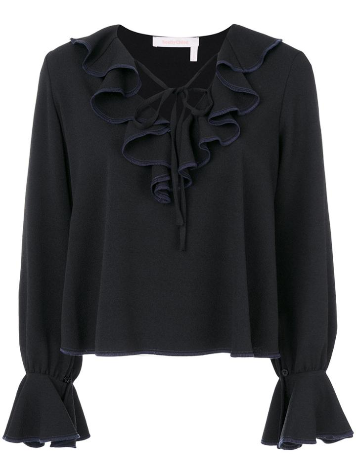 See By Chloé Frill Blouse - Black