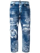 Dsquared2 - Ripped Boyfriend Jeans - Women - Cotton - 36, Blue, Cotton