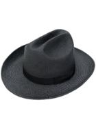 Neighborhood Straw Trilby Hat - Grey