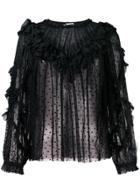 Ulla Johnson Polka Dot Lace Blouse - Black