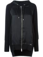 Diesel Satin Detail Zipped Up Hooded Cardigan