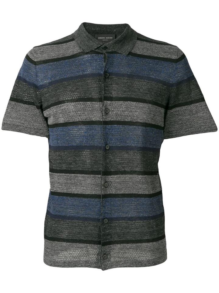 Roberto Collina Mesh Polo Shirt - Grey