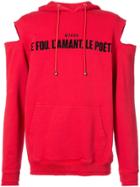 Icosae Cold Shoulder Hoodie - Red