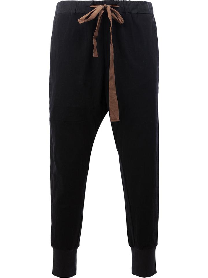 Ziggy Chen Cropped Sweatpants, Size: 52, Black, Cotton