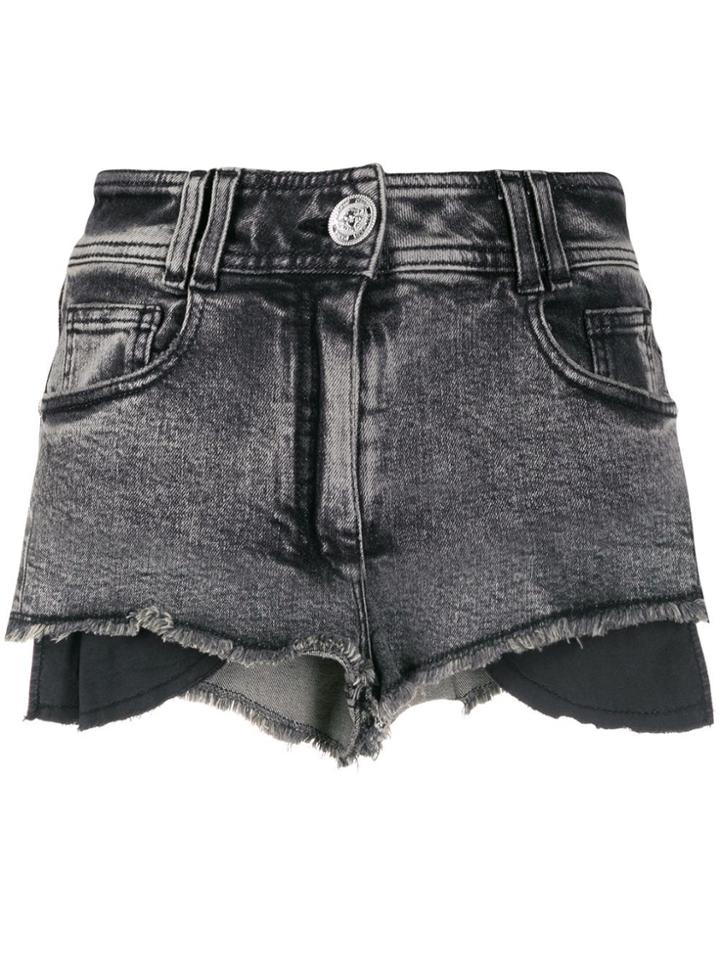 Balmain Frayed Hem Shorts - Black