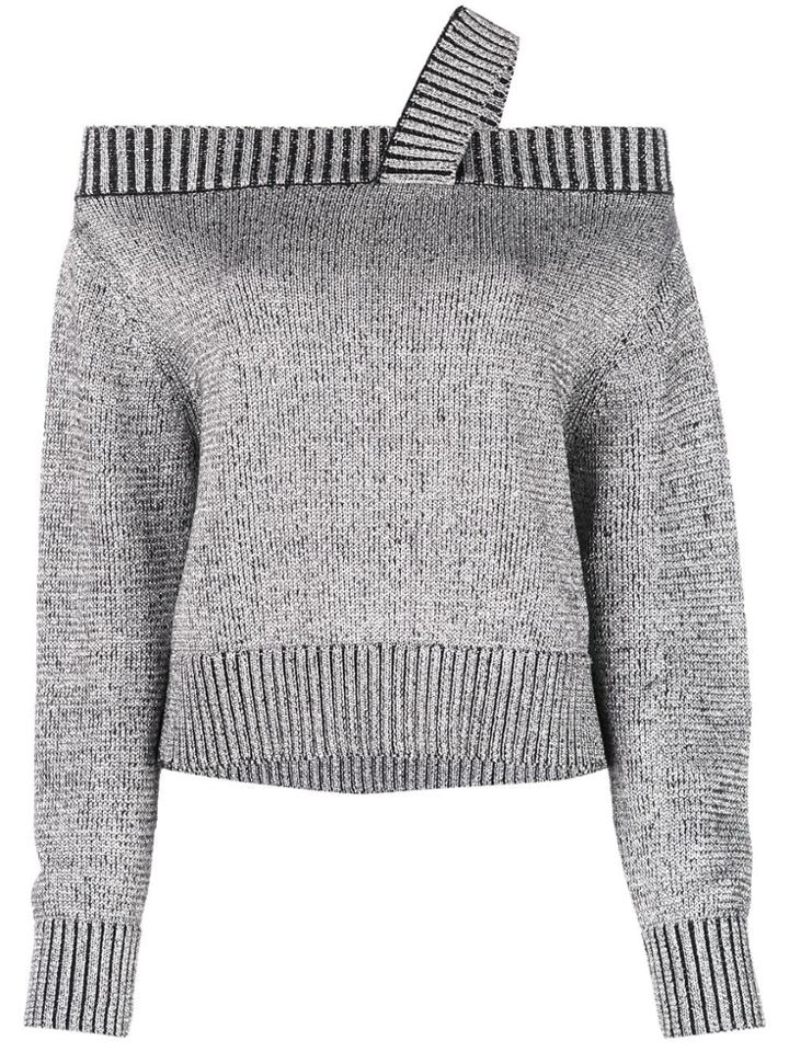 Rta Off-the-shoulder Jumper - Silver