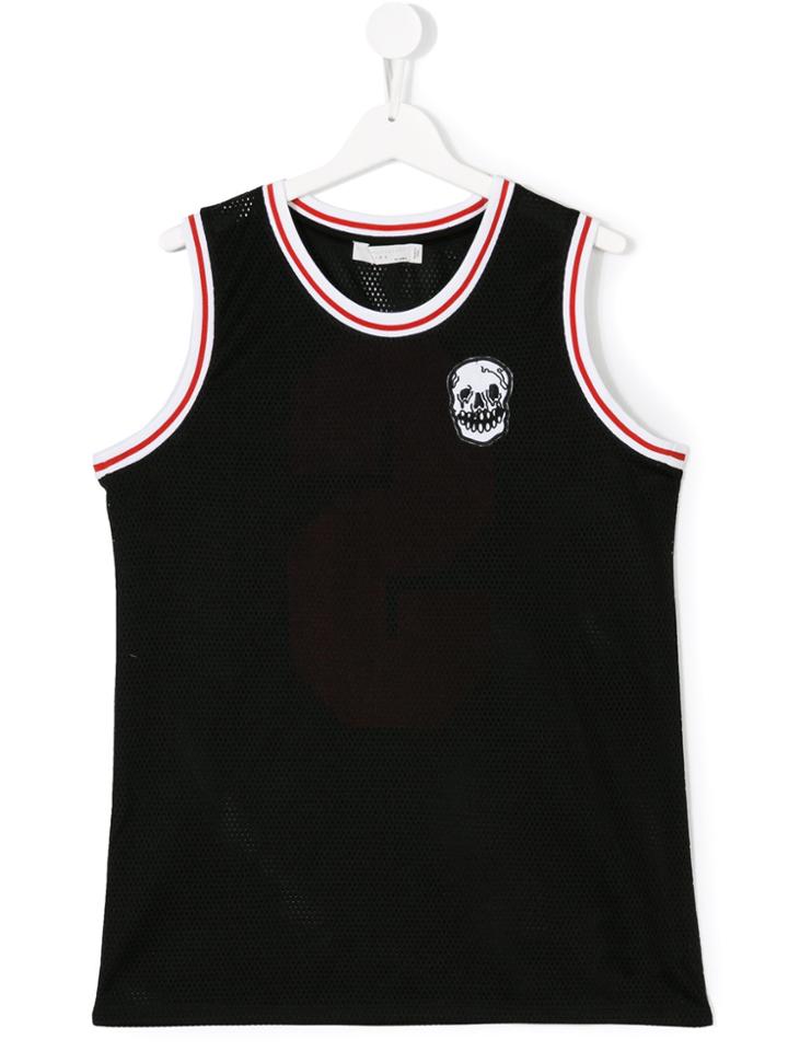 Stella Mccartney Kids Patch Embellished Mesh Top - Black