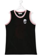 Stella Mccartney Kids Patch Embellished Mesh Top - Black