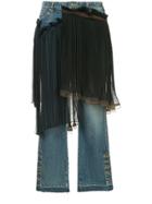 Kolor Pleated Skirt Overlay Jeans - Blue