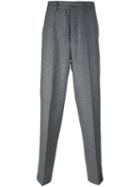 Ami Alexandre Mattiussi Pleated Tapered Trousers, Men's, Size: 50, Grey, Polyamide/polyester/wool