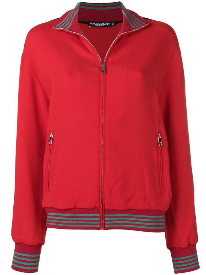 Dolce & Gabbana Zipped Up Bomber Jacket - Red