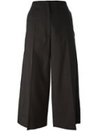 Lemaire Wide Leg Cropped Trousers, Women's, Size: 40, Brown, Cupro/wool