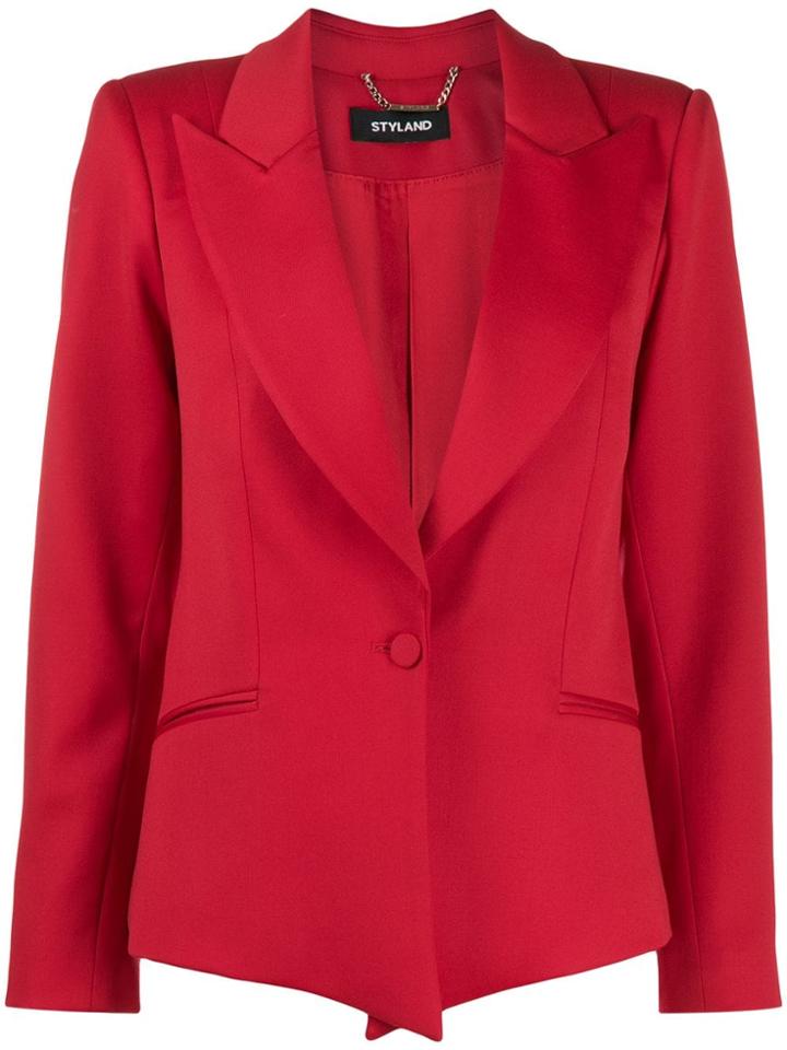 Styland Peaked Lapel Blazer - Red