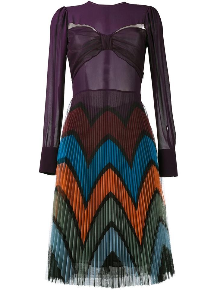 Mary Katrantzou 'beta' Prugna Print Dress, Women's, Size: 12, Pink/purple, Polyamide/polyester/silk
