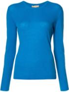 Michael Kors Crewneck Jumper, Women's, Size: Large, Blue, Cashmere